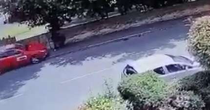 MUM AND CHILD MOWN DOWN BY CAB AS THEY WALKED ALONG PAVEMENT IN BATLEY WEST YORKS