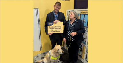 MP FOR ELLESMERE PORT VISITS EXHIBITION TO HIGHLIGHT GUIDE DOG DISCRIMINATION