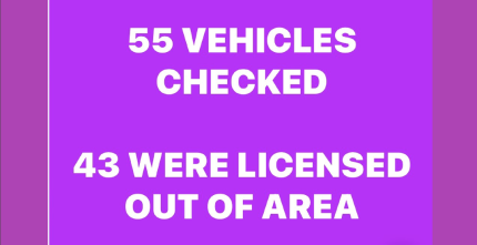 OVER FORTY OUT OF TOWN VEHICLES STOPPED IN LATE NIGHT CHECKS IN BARNSLEY