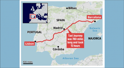 CABBIE SCAMMED OUT OF 4500 AFTER 780 MILE JOURNEY FROM LISBON TO BARCELONA