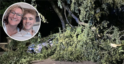 GUARDIAN ANGEL SAVES BLACKBURN MAN AFTER MASSIVE TREE BRANCH CRUSHES AIRPORT PHV