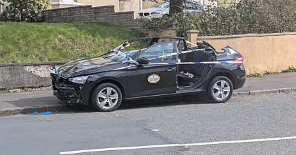 WOMAN HOSPITALISED AFTER GLASGOW PHV ROOF CUT OFF IN SERIOUS COLLISION